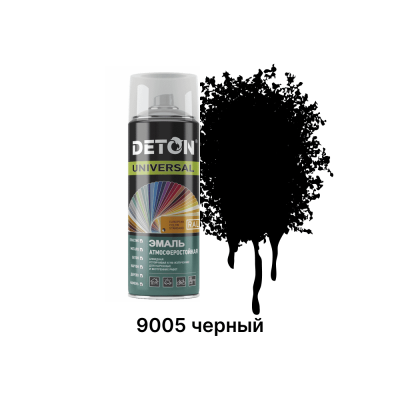 Грунт-эмаль антикоррозионная индустриальная DETOP №5 - RAL9005  Черная, Аэрозоль 650м 